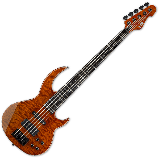 ESP LTD BB-1005 QM Bunny Brunel Electric Bass in Burnt Orange, BB-1005QM BOR