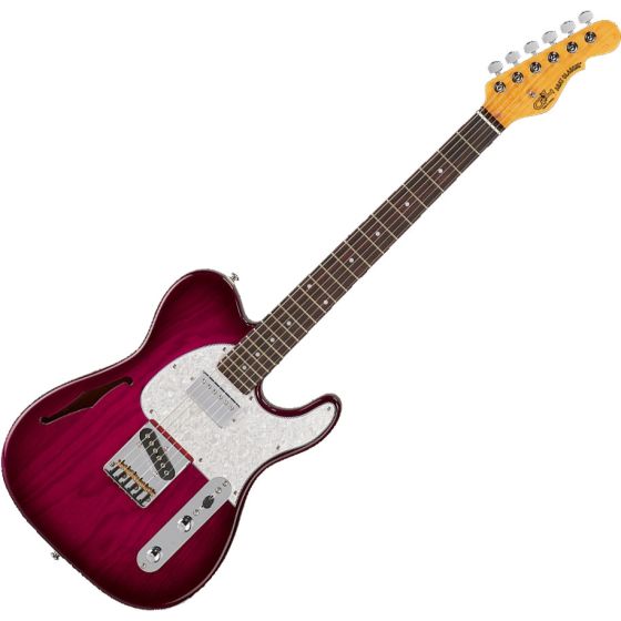 G&L Tribute ASAT Classic Bluesboy Semi-Hollow Electric Guitar Redburst, TI-ACB-121R22R33