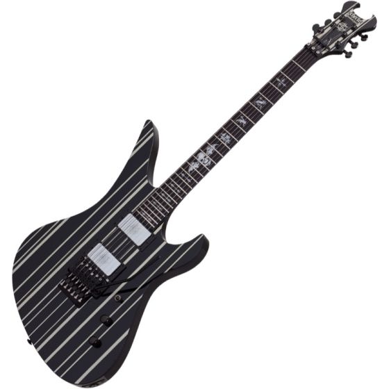 Schecter Signature Synyster Custom Electric Guitar Gloss Black w/ Silver Pin Stripes, SCHECTER1740