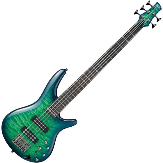 Ibanez SR Standard SR405EQM 5 String Electric Bass Surreal Blue Burst Gloss, SR405EQMSLG