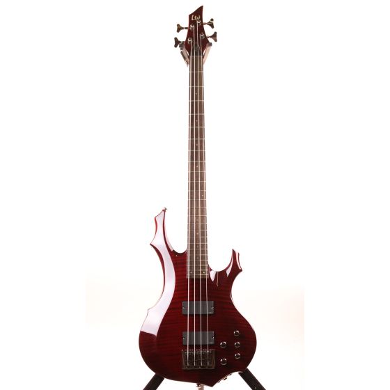 ESP LTD F-404 Flamed Maple STBC See Thru Black Cherry Sample Production Bass Guitar, LF404FMSTBC