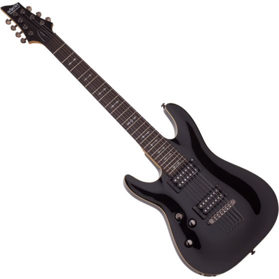 Schecter Omen-7 Left-Handed Electric Guitar in Gloss Black Finish, 2069
