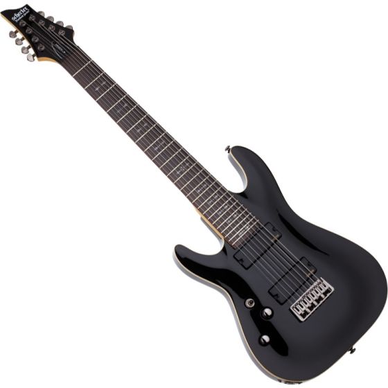 Schecter Omen-8 Left-Handed Electric Guitar in Gloss Black Finish, 2075