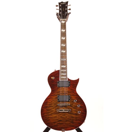 ESP Eclipse-II QM w/ Case Amber Cherry Sunburst Electric Guitar, EECLSTDACSB