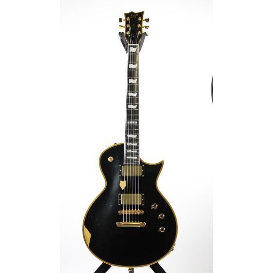 ESP Eclipse-II VB w/ Case Distressed Vintage Black Standard Series Electric Guitar, EECLSTDDBDVB