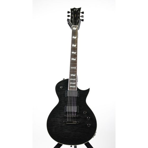 ESP Eclipse-II QM Standard w/ Case See Thru Black Electric Guitar, EECLSTDSTBLK