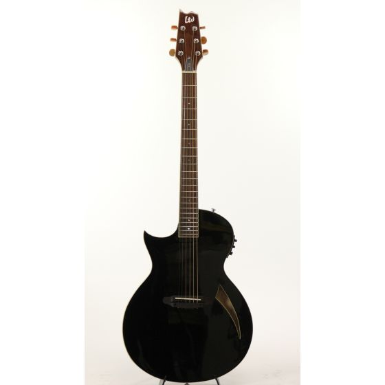 ESP LTD TL-6 BLK Thinline Black Left Handed Electric Acoustic Guitar, LTL6BLKLH
