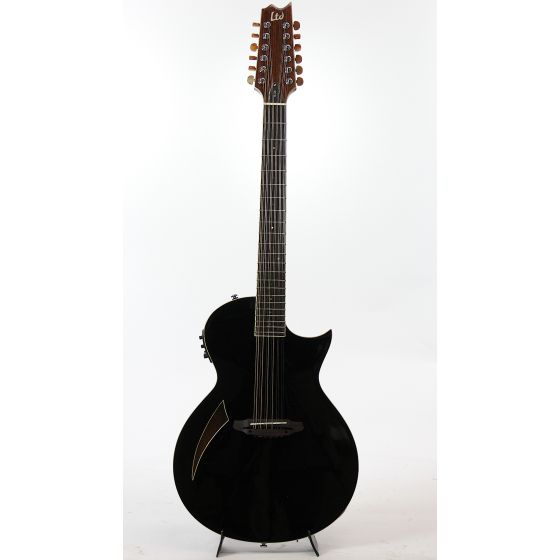 ESP LTD TL-12 BLK Black 12-String Thinline Acoustic Electric Guitar, LTL12BLK