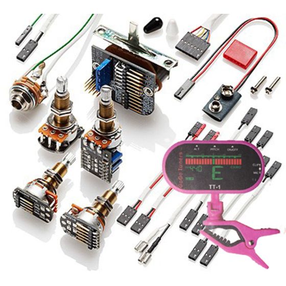 EMG 3 Pickup Conversion Wiring Kit PPP Push / Pull - Long Shaft w/ Free Guitar Tuner, 3337.00