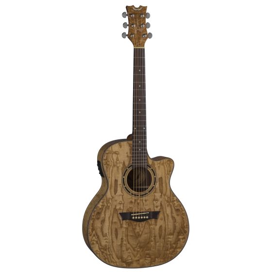 Dean Exotica Quilt Ash Acoustic Electric Guitar Gloss Natural EQA GN, EQA GN