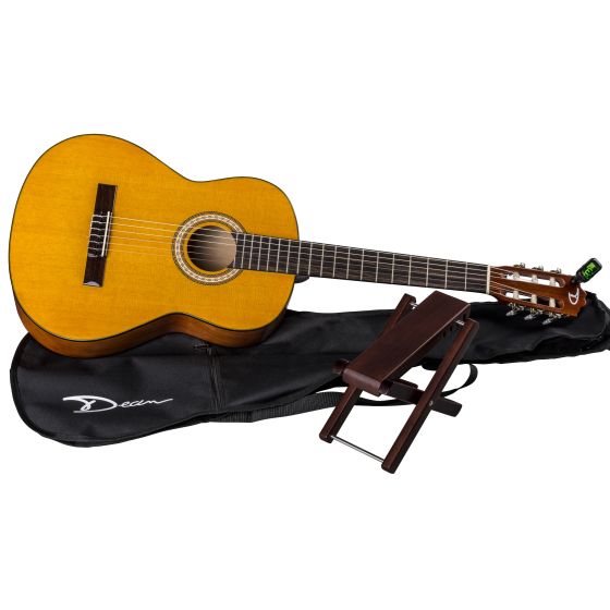 Dean Classical Acoustic Guitar Pack w/Gig Bag & Foot Stool PC PK, PC PK