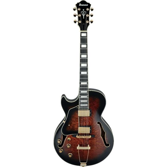 Ibanez AG Artcore Expressionist Left Handed Dark Brown Sunburst AG95QAL DBS Hollow Body Electric Guitar, AG95QALDBS