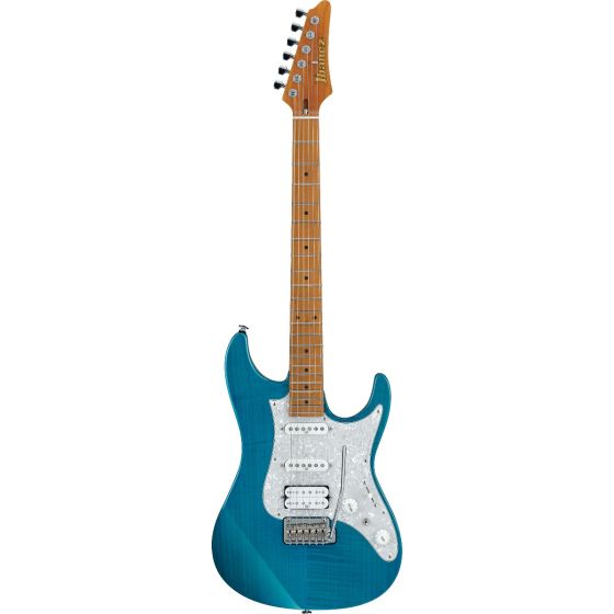 Ibanez AZ Prestige AZ2204F TAB Transparent Aqua Blue Electric Guitar w/Case, AZ2204FTAB