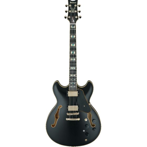 Ibanez JSM20 BKL John Scofield Black Low Gloss Hollow Body Electric Guitar w/Case, JSM20BKL