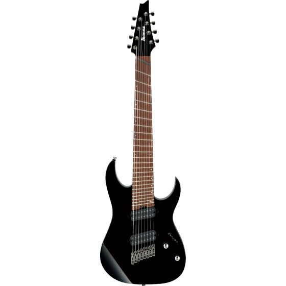 Ibanez RG RGMS8 BK Multi Scale 8 String Black Electric Guitar, RGMS8BK