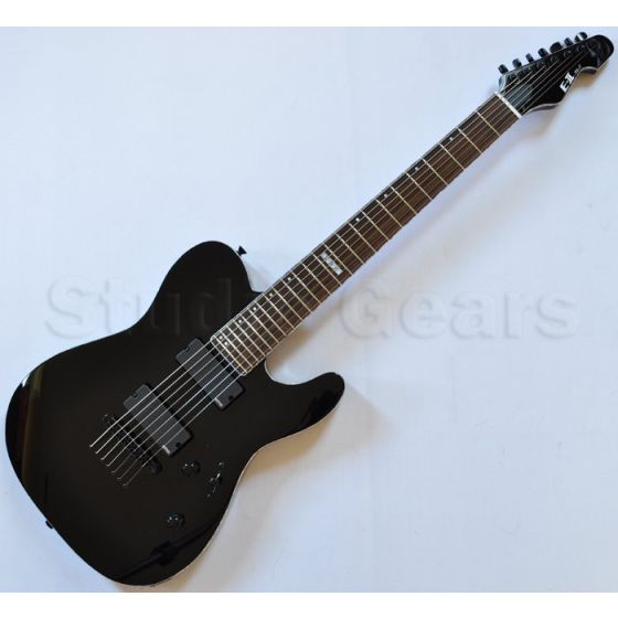 ESP E-II TE-7 Strings Electric Guitar in Black with Case, EIITEBLK