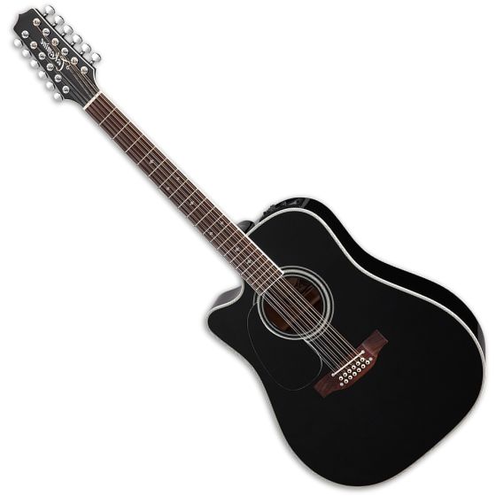 Takamine EF381SC Left Hand 12 String Acoustic Guitar in Black, EF-381SC LH