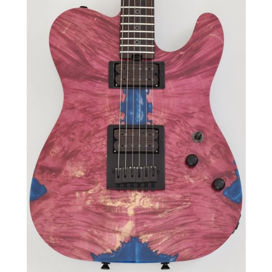 Schecter PT Masterwork Custom Guitar with Buckeye Burl Stabilized top, MW PT RED STABILIZED