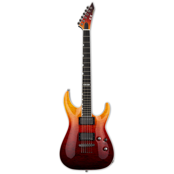 ESP E-II Horizon NT-II Tiger Eye Amber Fade Electric Guitar w/Case, EIIHORNTIITEAFD