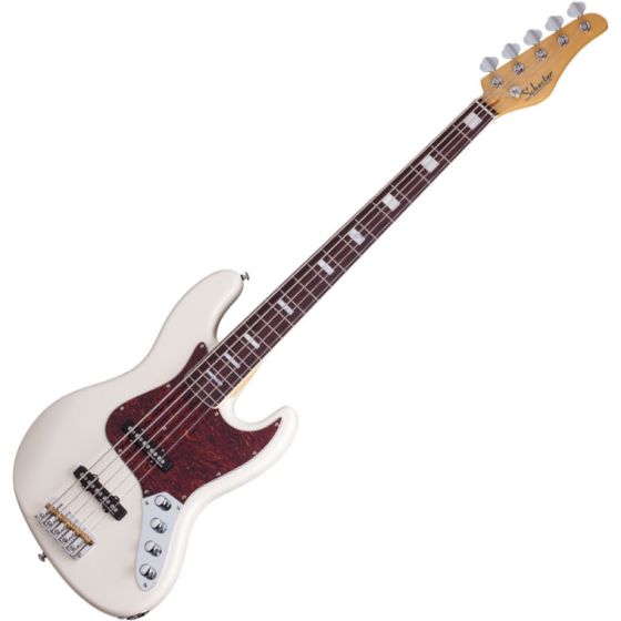 Schecter Diamond-J 5 Plus Electric Bass in Ivory Finish, 2864