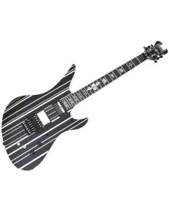 Schecter Synyster Custom-S Guitar Gloss Black Silver Pin Stripes, 1741