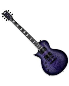 ESP LTD EC-1000QM See Thru Purple Sunburst Lefty Guitar, LEC1000QMSTPSBLH
