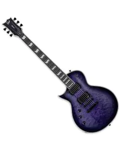 ESP LTD EC-1000QM See Thru Purple Sunburst Lefty Guitar, LEC1000QMSTPSBLH