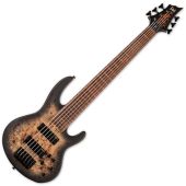 ESP LTD D-6 6 String Electric Bass Black Natural Burst Satin, LD6BPBLKNBS