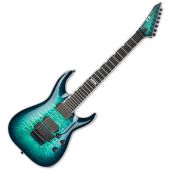 ESP E-II Horizon FR-7 7 String Electric Guitar Black Turquoise Burst, EIIHORFR7QMBLKTB