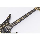 Schecter Synyster Custom-S Electric Guitar Gloss Black Gold Pin Stripes B-Stock 1380
