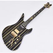 Schecter Synyster Custom-S Electric Guitar Gloss Black Gold Pin Stripes B-Stock 1380