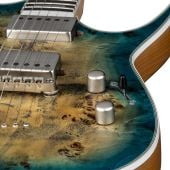 Dean Exile Select Burled Poplar Top Guitar in Satin Turquoise Burst, EXILE BRL STQB