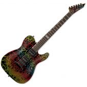 ESP LTD Eclipse 87 NT Electric Guitar in Rainbow Crackle Finish, LECLIPSENT87RBCRK