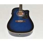 Ibanez PF15ECEWC-TBS PF Series Acoustic Guitar in Transparent Blue Sunburst High Gloss Finish 0573, PF15ECEWCTBS.B 0573