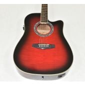 Ibanez PF28ECETRS PF Series Acoustic Guitar in Transparent Red Sunburst 0057