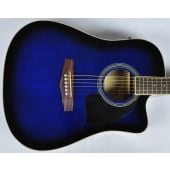 Ibanez PF15ECEWC-TBS PF Series Acoustic Guitar in Transparent Blue Sunburst High Gloss Finish SA150300754, PF15ECEWCTBS.B 0754