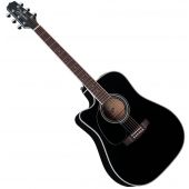 Takamine EF341SC Left Handed Acoustic Guitar in Gloss Black Finish, TAKEF341SCLH