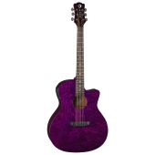 Luna Gypsy Quilt Ash Acoustic Electric Trans Purple GYP E QA TPP, GYP E QA TPP