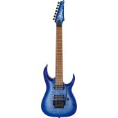 Ibanez RGA7420FM BLF RGA Standard 7 String Blue Lagoon Burst Flat Electric Guitar, RGA7420FMBLF