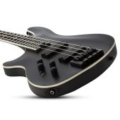 Schecter SLS ELITE-4 Evil Twin Left Hand Electric Bass in Satin Black, 1396