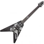 Schecter V-7 Chris Howorth Snake Cross Electric Guitar in Satin Black, 334