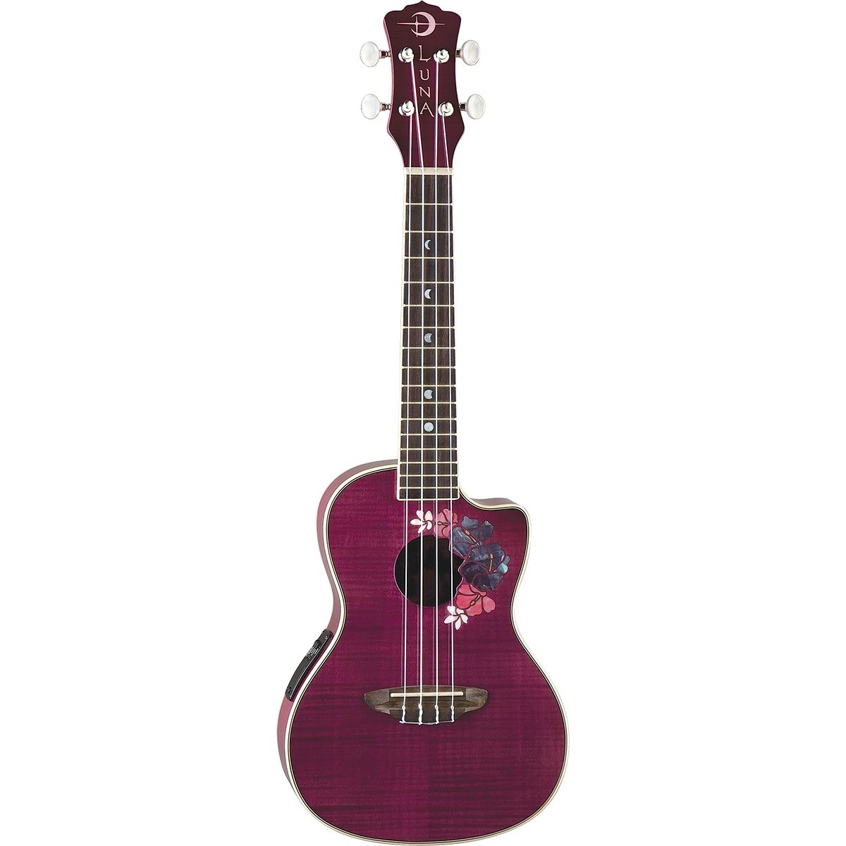 Luna Uke Flora Quilt Maple Concert w/Preamp UKE FLO