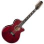 Takamine TSP158C-12 STR 12 String Acoustic Electric Guitar See Thru Red Gloss, TAKTSP158C12STR