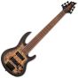 ESP LTD D-6 6 String Electric Bass Black Natural Burst Satin, LD6BPBLKNBS