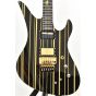 Schecter Synsyter Custom-S Electric Guitar Gloss Black Gold Stripes B-Stock 0835, SCHECTER1742.B 0835