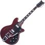Schecter T S/H-1B Semi-Hollow Electric Guitar in See Thru Cherry Pearl Finish, 290