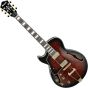 Ibanez Artcore Expressionist AG95L Hollow Body Left-Handed Electric Guitar Dark Brown Sunburst, AG95DBSL