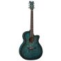 Dean Exotica Quilt Ash Acoustic Electric Guitar Trans Blue Satin EQA TBLS, EQA TBLS