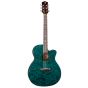 Luna Gypsy Quilt Ash Acoustic Electric Guitar Teal GYP E QA TEAL, GYP E QA TEAL