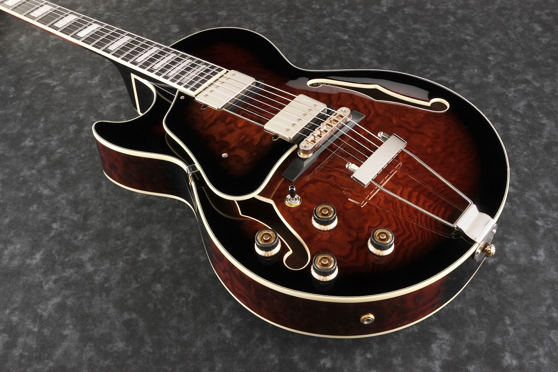 Ibanez AG Artcore Expressionist Left Handed Dark Brown Sunburst AG95QAL